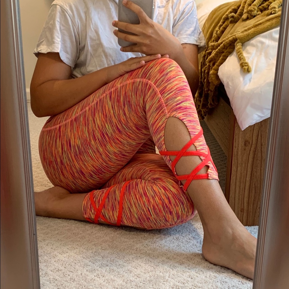 Neon funky high waisted leggings by Vogo Athletics